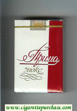 Prima Lyuks white and red cigarettes soft box