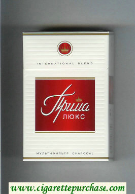 Prima Lyuks International Blend Multifiltr white and red cigarettes hard box