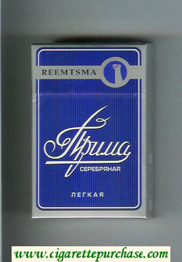 Prima Serebryanaya Reemtsma Legkaya blue cigarettes hard box