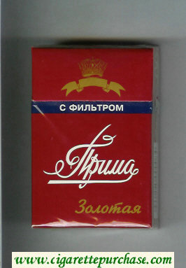 Prima Zolotaya red cigarettes hard box