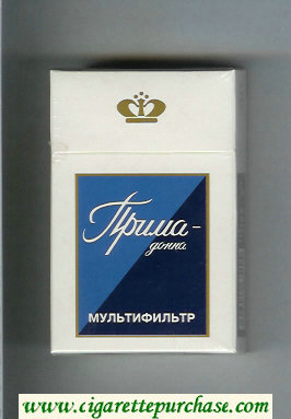 Prima-Donna Multifiltr white and blue cigarettes hard box
