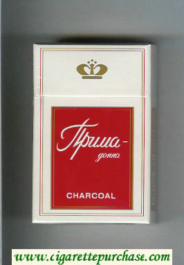 Prima-Donna Charcoal white and red cigarettes hard box