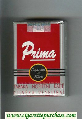 Prima Sigaretes ar Filtru red and silver cigarettes soft box