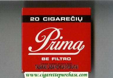 Prima Be Filtro red cigarettes wide flat hard box