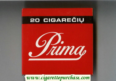 Prima red cigarettes wide flat hard box