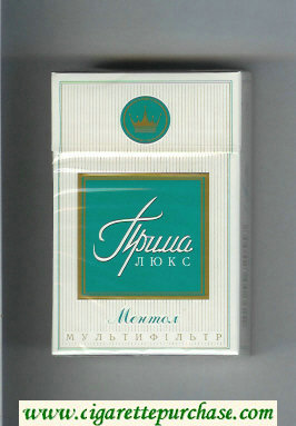 Prima Lyuks Multifiltr Mentol white and green cigarettes hard box