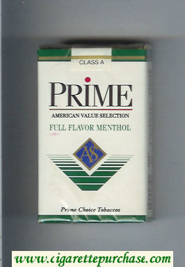 Prime Full Flavor Menthol cigarettes soft box