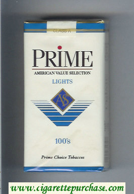 Prime Lights 100s cigarettes soft box