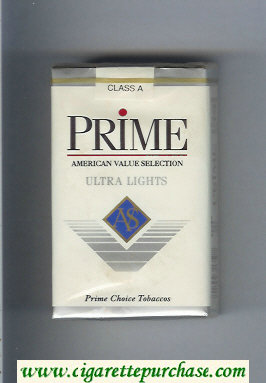 Prime Ultra Lights cigarettes soft box