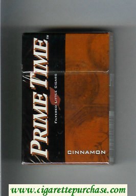 Prime Time Filtered Little Cigars Cinnamon cigarettes hard box