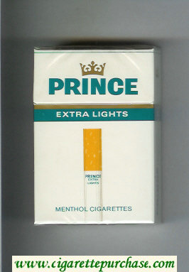 Prince Extra Lights Menthol cigarettes hard box