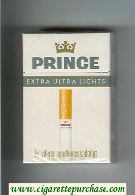 Prince Extra Ultra Lights cigarettes hard box