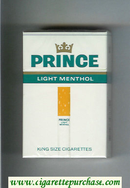 Prince Light Menthol cigarettes hard box
