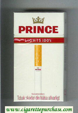 Prince Lights 100s cigarettes hard box