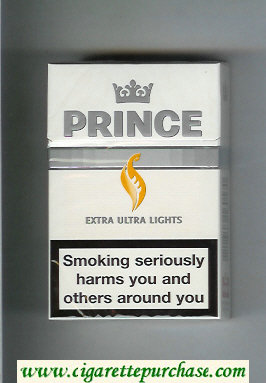 Prince Extra Ultra Lights cigarettes hard box