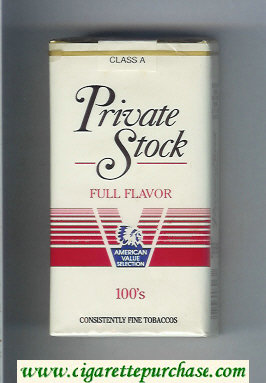 Private Stock Full Flavor 100s cigarettes soft box