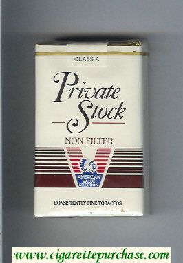 Private Stock Non Filter cigarettes soft box