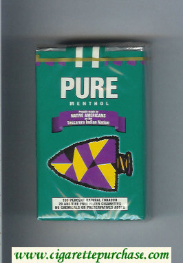 Pure Menthol soft box cigarettes