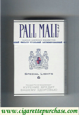 Discount Pall Mall Caf 6 Special Lights Cigarettes hard box