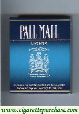 Discount Pall Mall Famous American Cigarettes Lights 25s cigarettes hard box