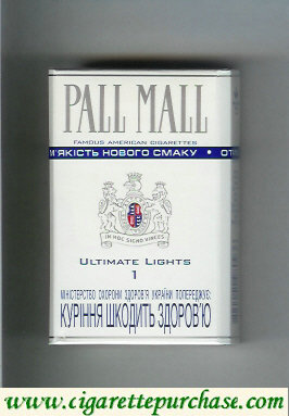 Discount Pall Mall Famous American Cigarettes Ultimate Lights 1 cigarettes hard box
