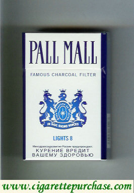 Discount Pall Mall Famous Charcoal Filter Lights 8 cigarettes hard box