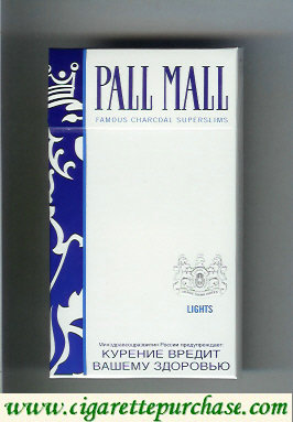 Discount Pall Mall Famous Charcoal Superslims Lights 100s cigarettes hard box