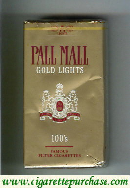 Discount Pall Mall Gold Lights 100s cigarettes soft box