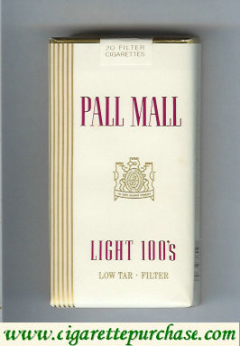 Discount Pall Mall Light 100s Filter cigarettes soft box