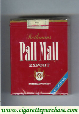 Discount Pall Mall Rothmans Export Export Plain red 25s cigarettes soft box