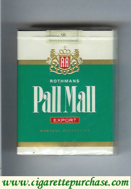 Discount Pall Mall Rothmans Export Menthol 25s cigarettes soft box