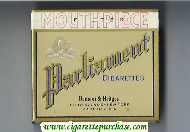Discount Parliament Benson and Hedges Mouthpiece Filter wide flat hard box cigarettes