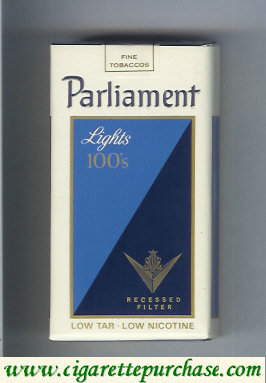 Discount Parliament Lights 100s Recessed Filter cigarettes soft box