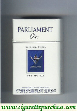 Discount Parliament One Recessed Filter Charcoal One Mg Tar cigarettes hard box