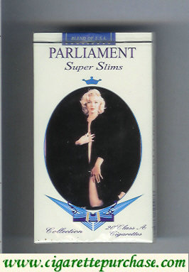 Discount Parliament Super Slims design with Marlin Monro 100s soft box cigarettes
