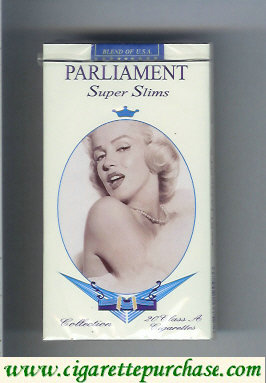 Discount Parliament cigarettes Super Slims design with Marlin Monro 100s soft box