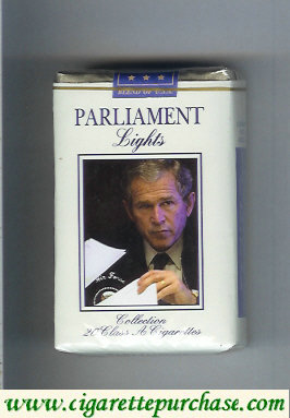 Discount Parliament design with George Bush Lights cigarettes soft box