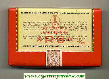 R6 Reemtsma Sorte 25 cigarettes wide flat hard box