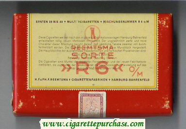 R6 OM Reemtsma Sorte cigarettes wide flat hard box