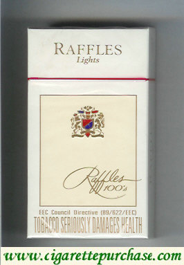 Raffles Lights 100s white cigarettes hard box