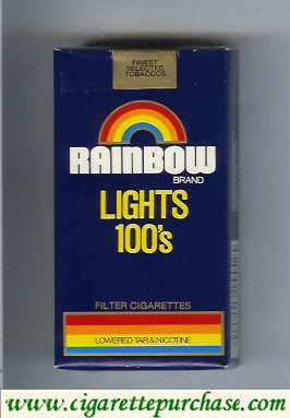 Rainbow Brand Lights 100s cigarettes soft box