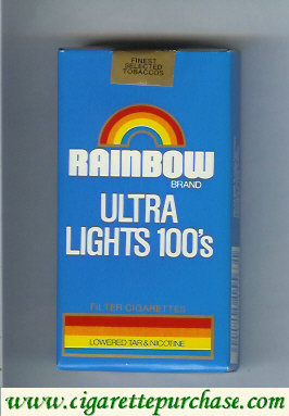 Rainbow Brand Ultra Lights 100s cigarettes soft box