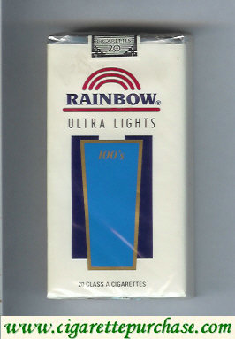 Rainbow Ultra Lights 100s cigarettes soft box