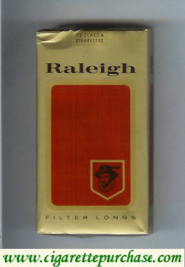 Raleigh Filter Longs 100s cigarettes gold and red soft box