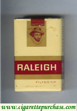 Raleigh Filter Tip cigarettes yellow and red and gold soft box