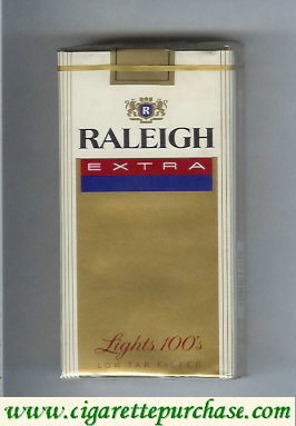 Raleigh Extra Lights 100s cigarettes soft box