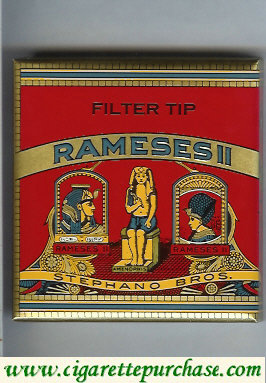 Rameses II red cigarettes wide flat hard box