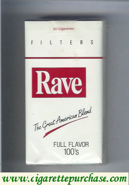 Rave Full Flavor 100s Filters The Great American Blend cigarettes soft box