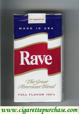 Rave Full Flavor 100s The Great American Blend cigarettes soft box