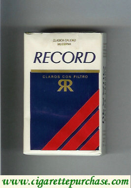 Record Con Filtro cigarettes blue and red and white soft box